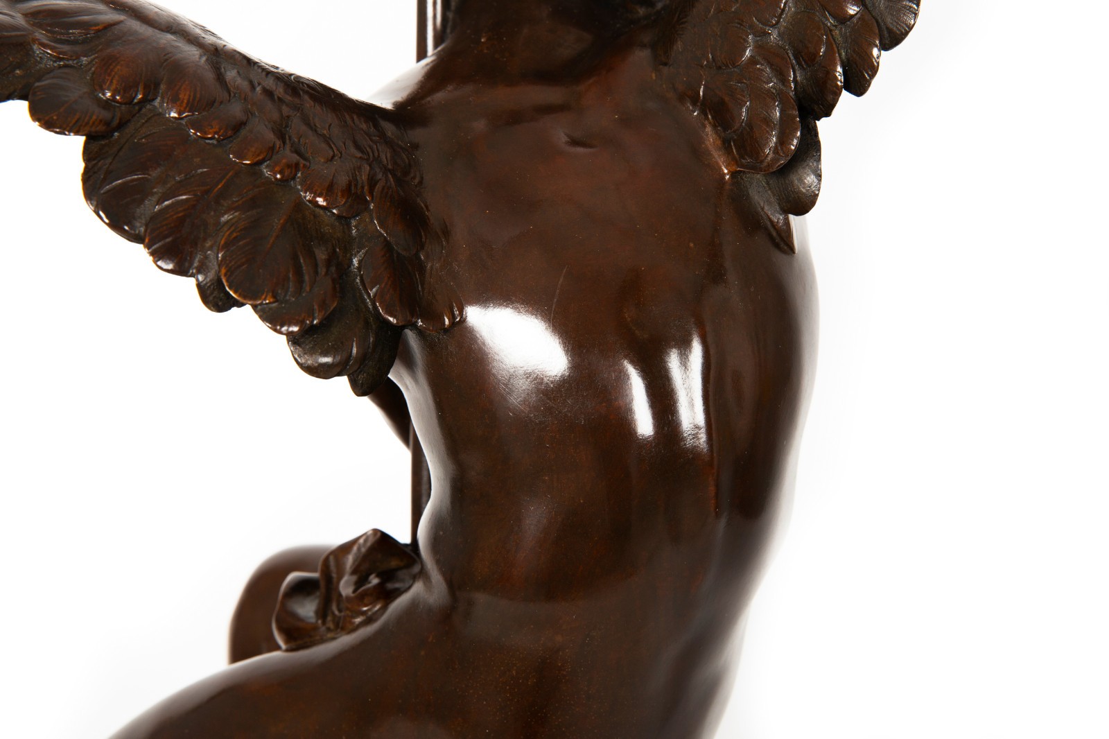 Italian Antique Bronze Sculpture « Genius of Franklin » by Giulio Monteverde