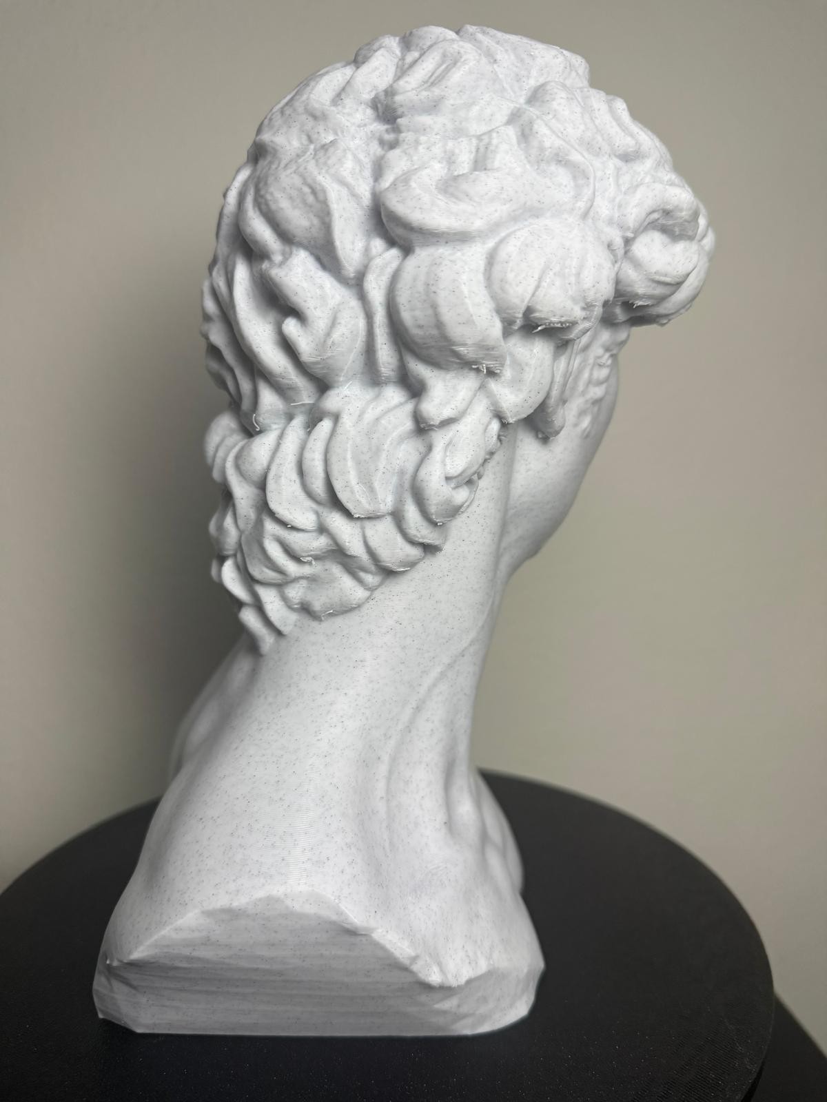 David (Michelangelo) Marble-Style Bust – 3D Printed Sculpture – Classical Art