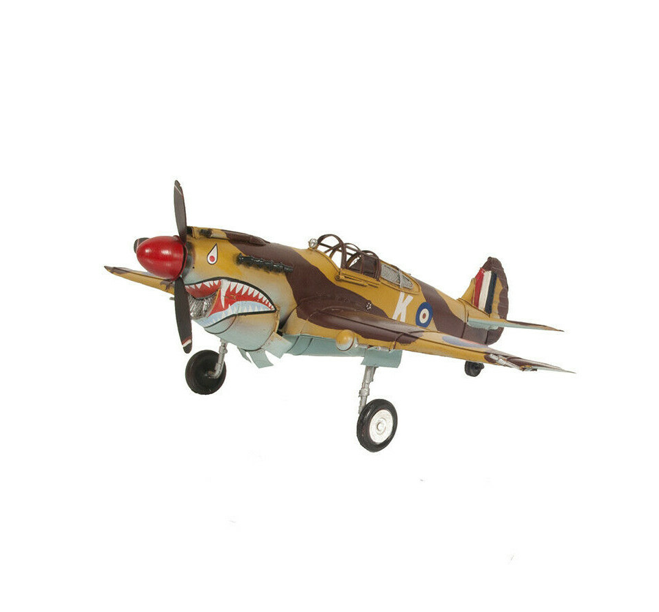 Curtiss 81A Hawk P-40B Warhawk Fighter Plane Metal Model 17&Prime; WWII Airplane Decor