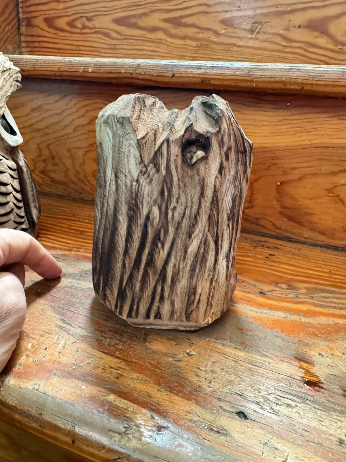 Chainsaw and Dremel Carved Wooden Baby Owls – Black Walnut, Cherry, & Cedar!