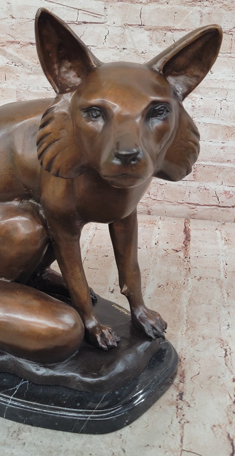 Limited Edition Classic Wildlife Artwork Shy Fox Real Bronze Sculpture Statue
