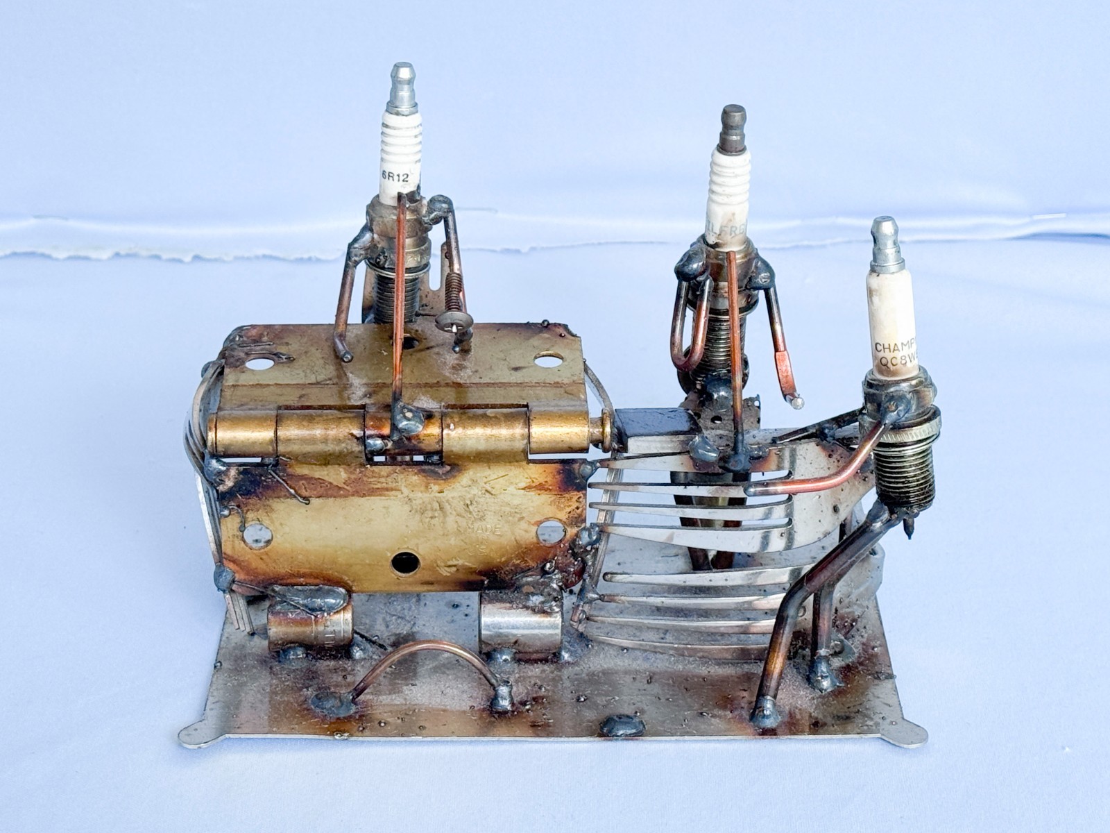 Handmade Metal Art Sculpture of Attorney, Judge and Witness