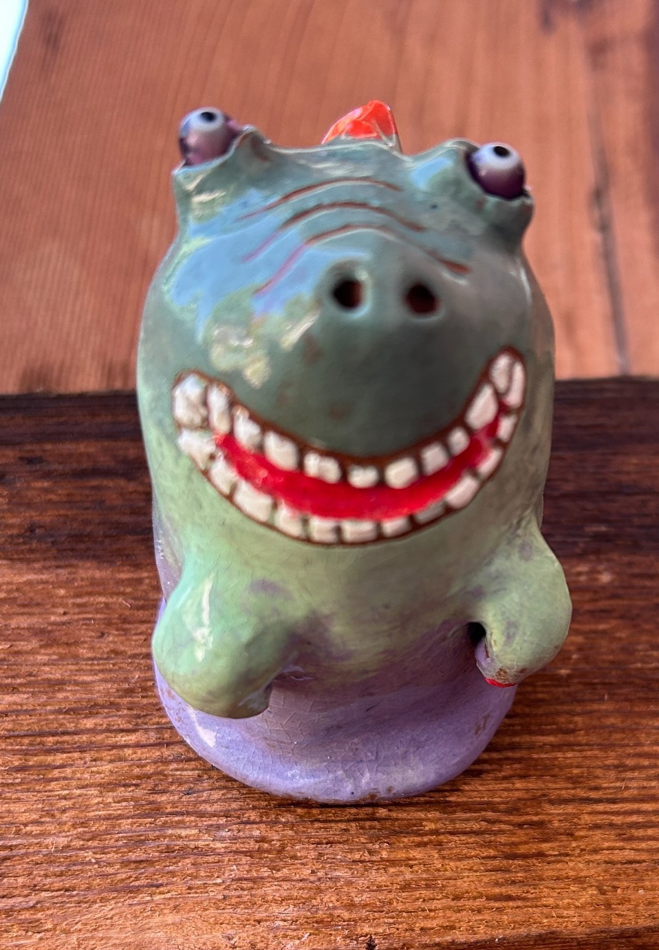 Eel Face Ceramic Creature Head Wall Hanging Mask Sculpture – 2×2.5&Prime; diameter