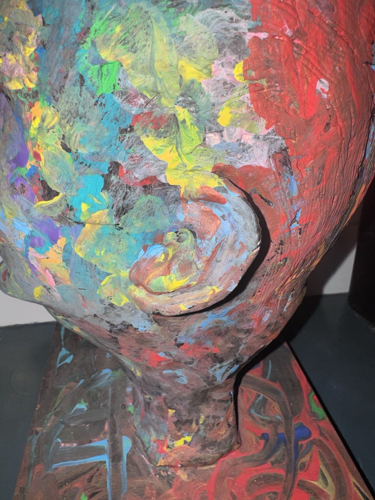 Vintage Hand-Sculpted Clay Bust – Terracotta Male Portrait Study