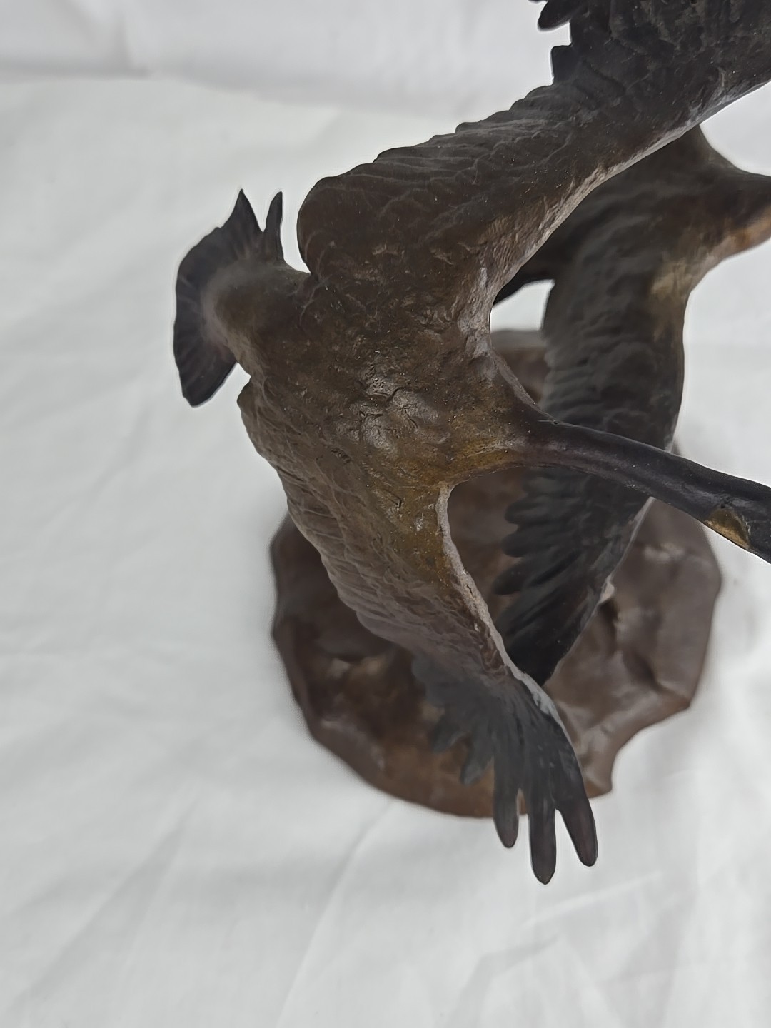 1983 Bronze Sculpture by Jonathan Bronson, « Autumn Flight » Canada Geese Flying