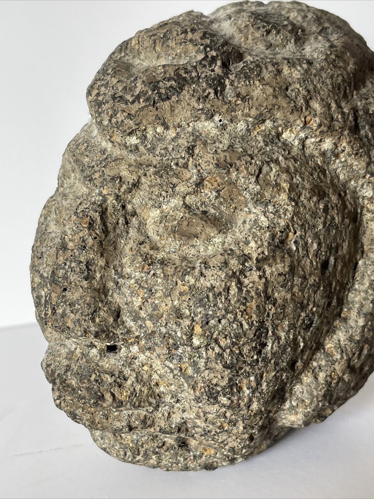 Antique Olmec Sculpture Stone Icon Volcanic 900BC To 300AD Pre-Colombian Helmet
