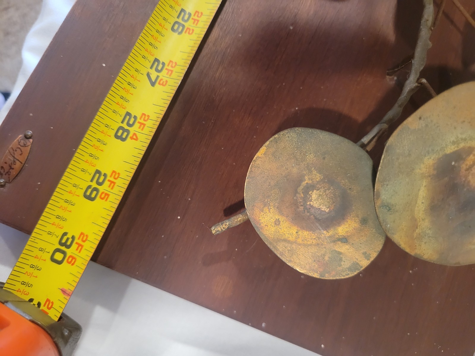Vintage Curtis JERE Table SCULPTURE Lotus Blossoms Flowers Brass Wood 30x9x19&Prime;