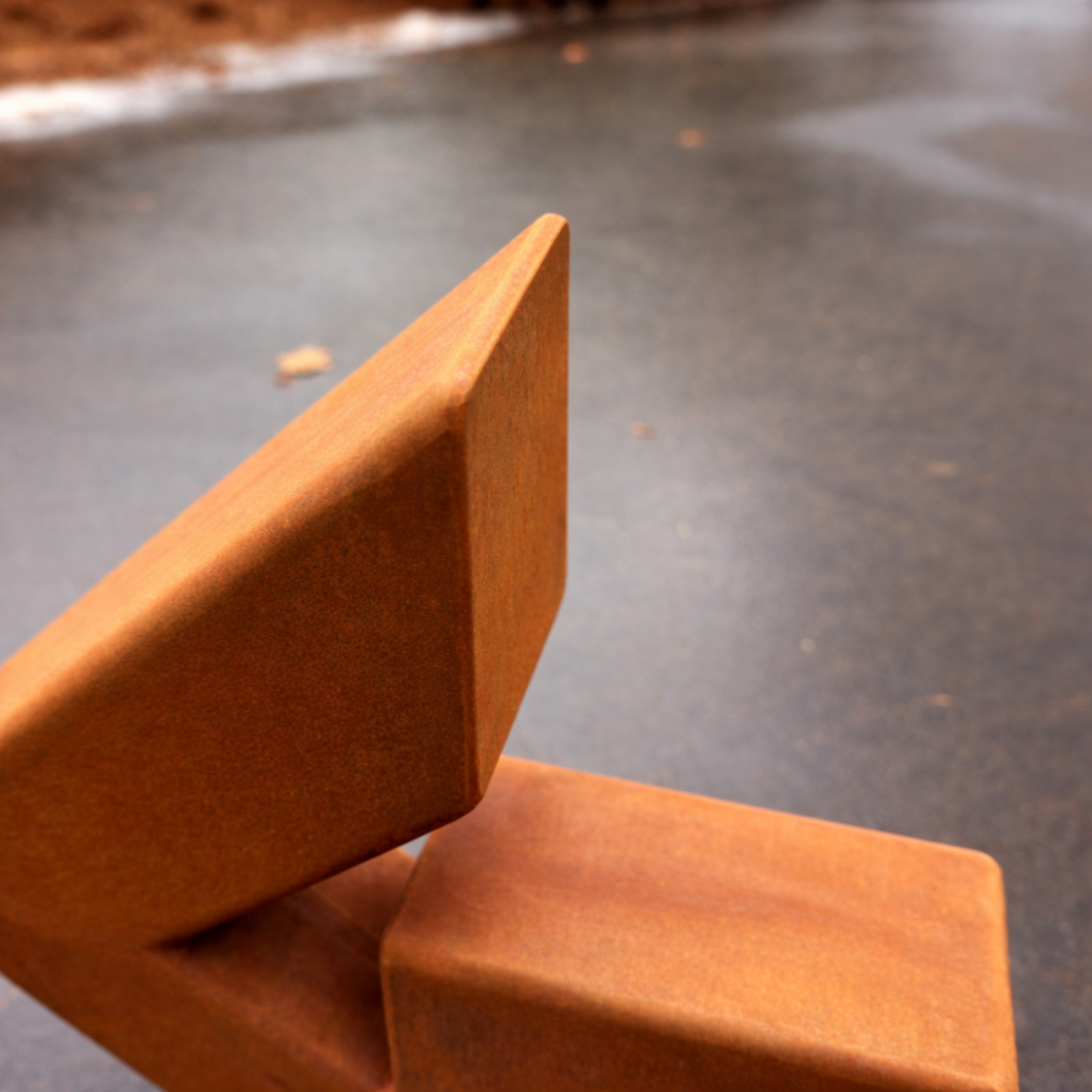 Handcrafted Rusted Steel Garden Sculpture 30” – Modern Geometric Outdoor Art