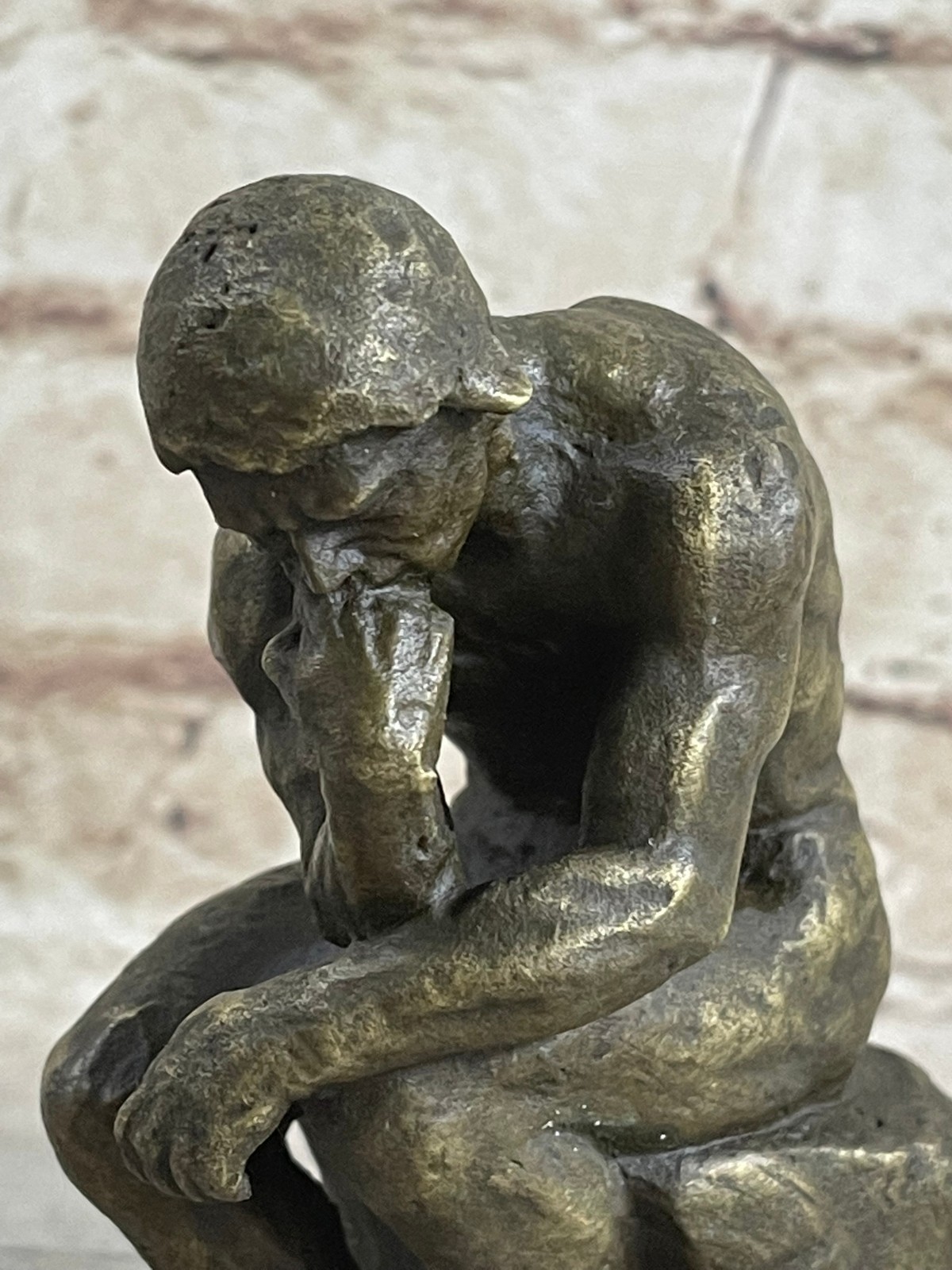 Hot Cast Bronze Realism Art Noveau Sculpture The Thinker Thinking Man Artwork