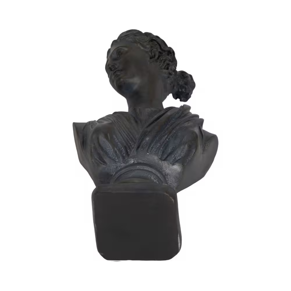 Bronze 6 In. X 12 In. Resin Grecian Bust Distressed Sculpture