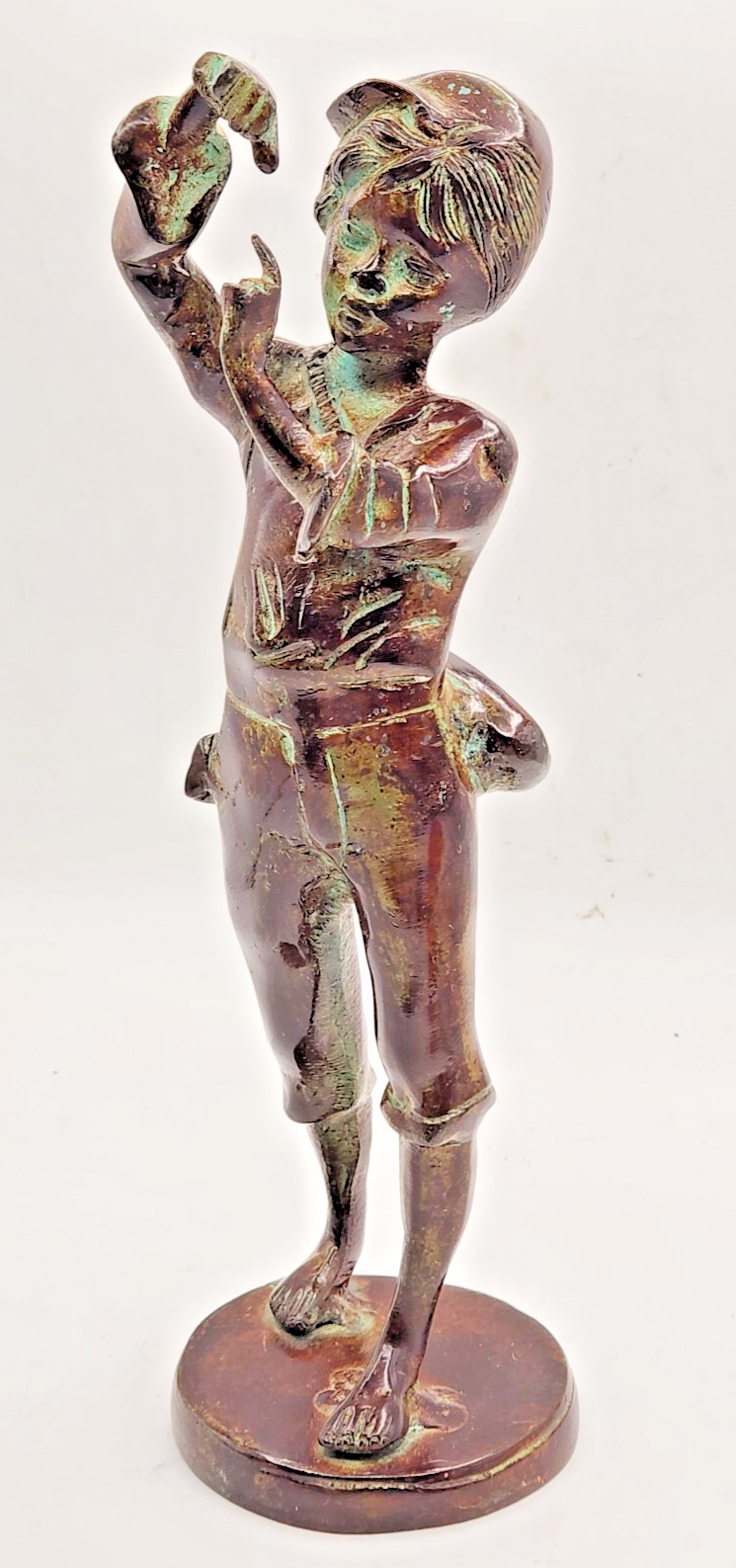 Rancoulet Style Bronze Statue of Boy w/Fish –