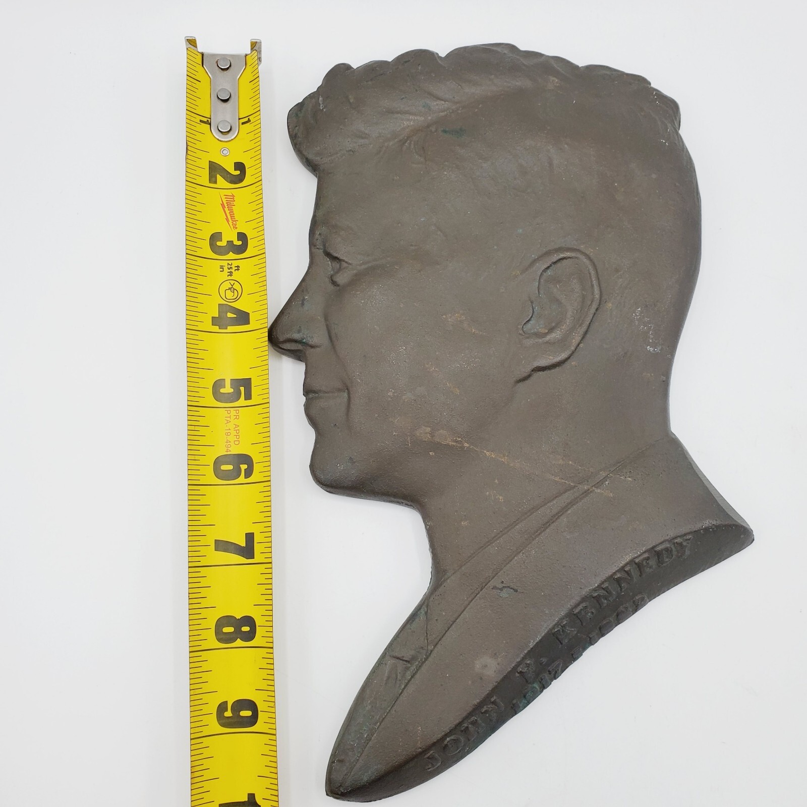 Brass Vintage Antique JFK JOHN F. KENNEDY Wall Plaque 1917 – 1963 Heavy Statue