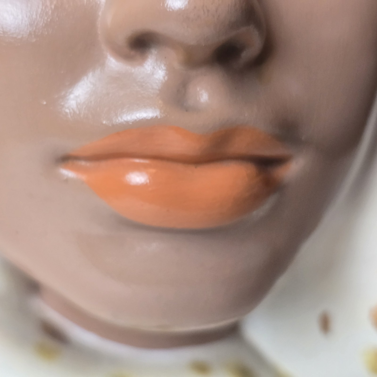 Vintage Indian Woman Ceramic Bust Sculpture 9&Prime; Mid Century MCM Figural Head 1960