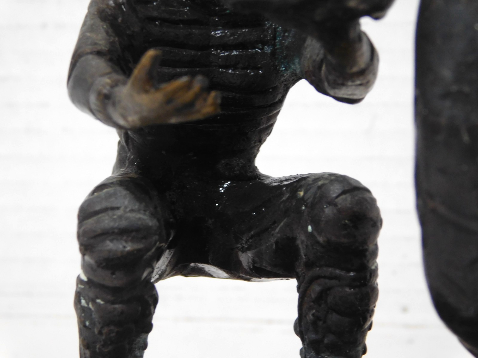 Brass/Marble Baseball Player Batter & Catcher Sculpture 8&Prime; x 8&Prime; x 5&Prime; 8lbs
