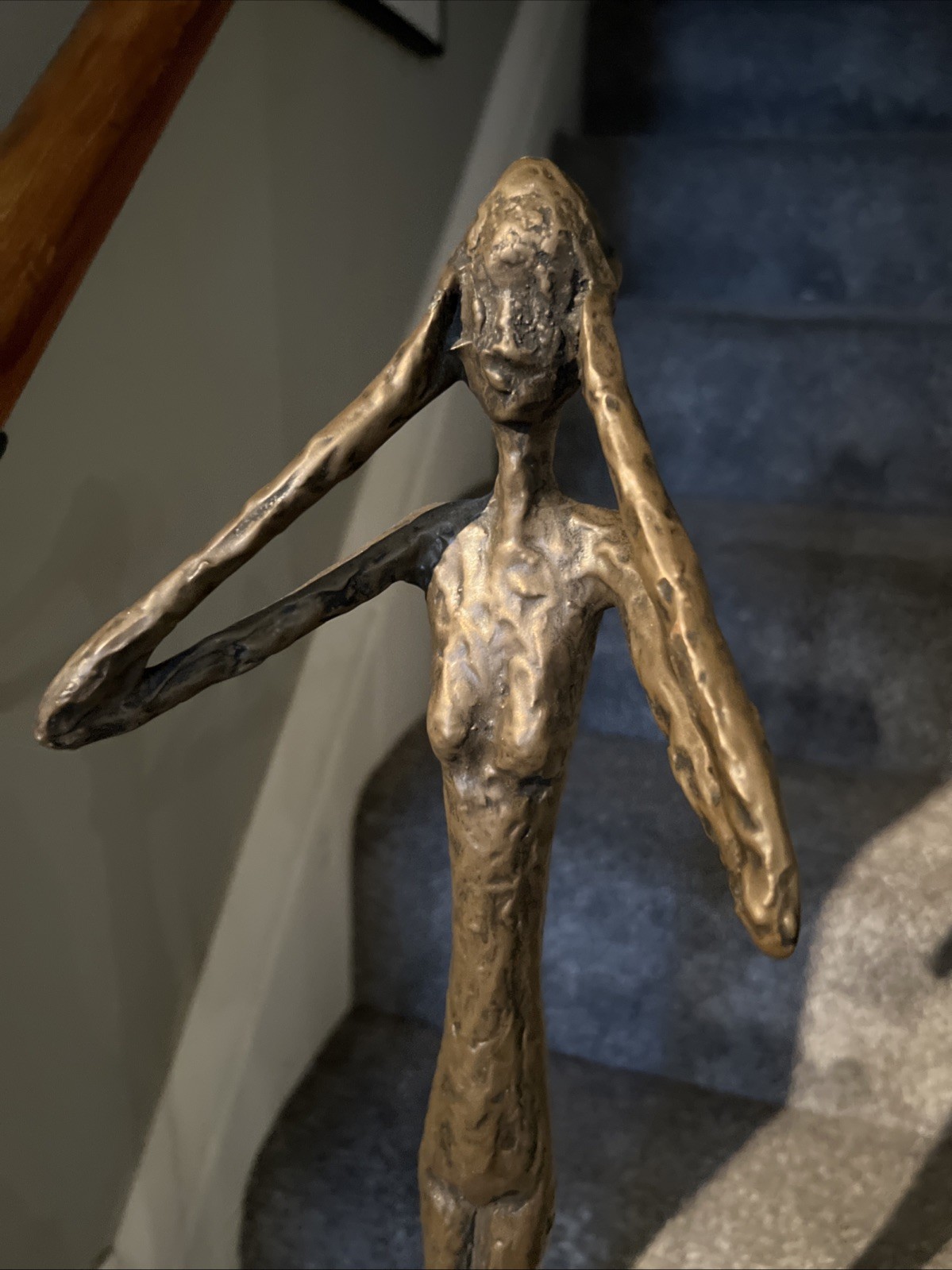 Resin Bronze Colored Skinny Sculpture See Hear Speak No Evil Phillips Collection
