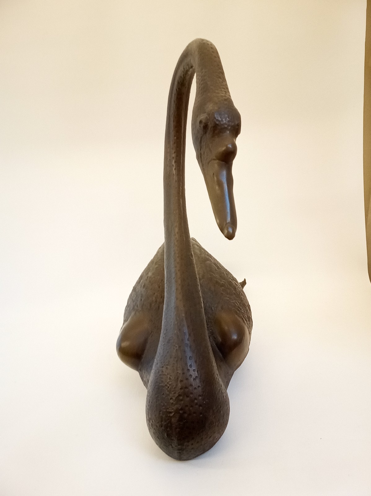 Vintage solid bronze swan sculpture indoor outdoor beautiful detail