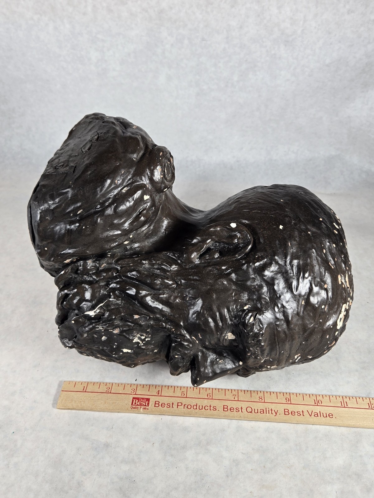Vintage Male Bust Sculpture Painted Plaster? Decorative Statue Signed B &rsquo;67