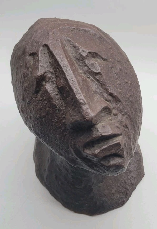 Abstract Cubism Sculpture Statue 1960s Art Vintage Mid Century Head Not Picasso