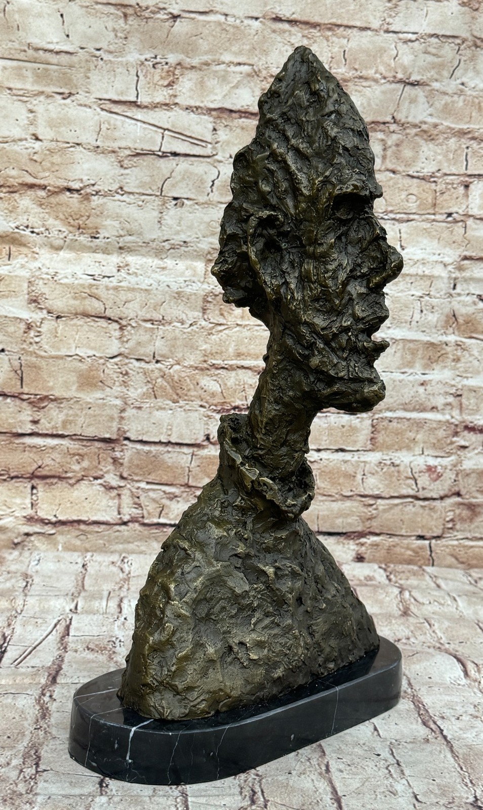 Signed Cometti Abstract Bust of a Man Modern Art Deco Marble Figurine Figure Art