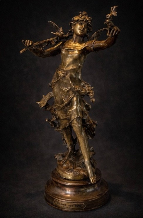Nymphe des Bois – French Art Nouveau Bronze by L. Moreau