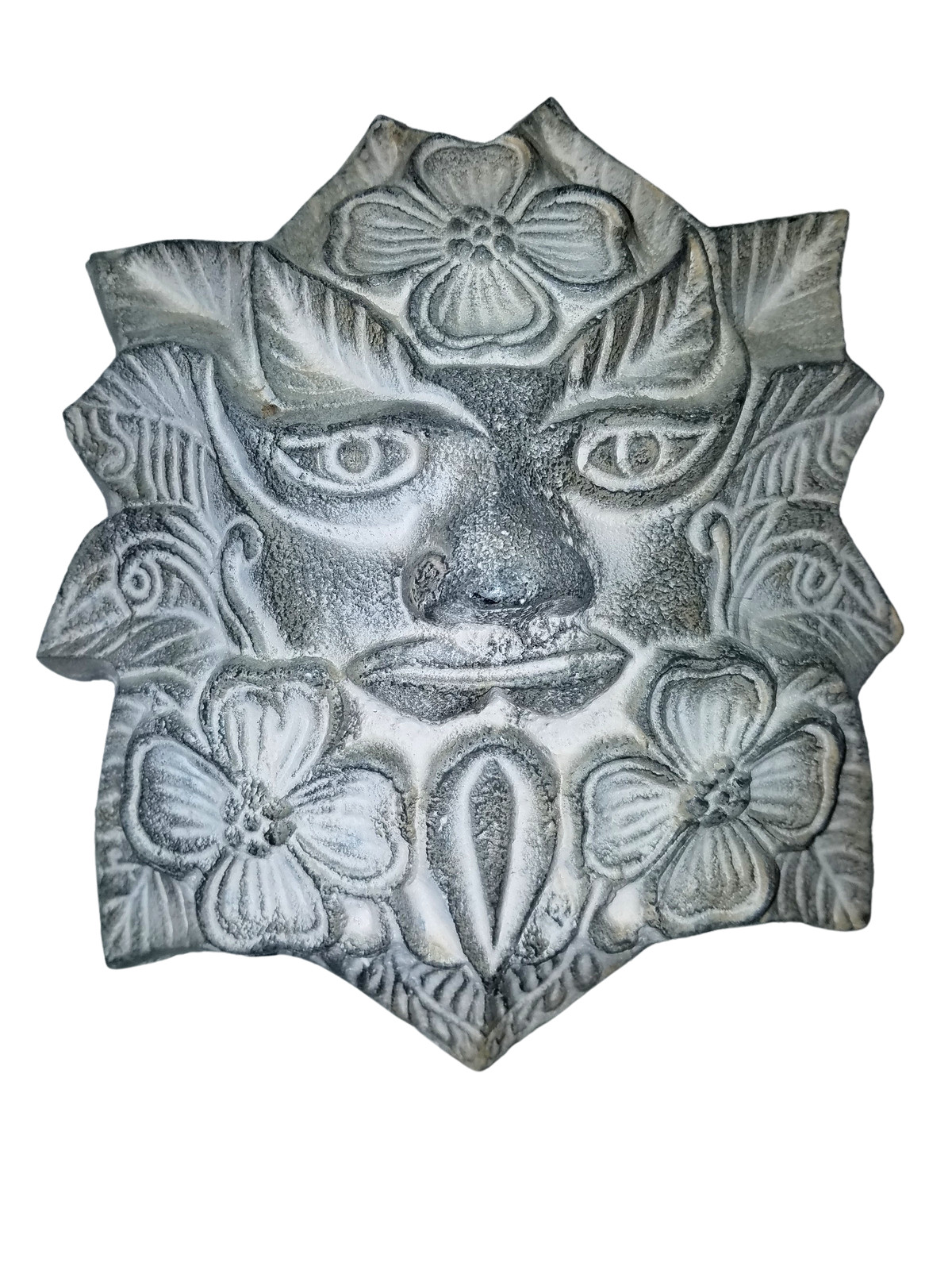 Set of 4 Handcrafted Metal Leaf Man Tree Man Greenman Hanging Wall Sculptures
