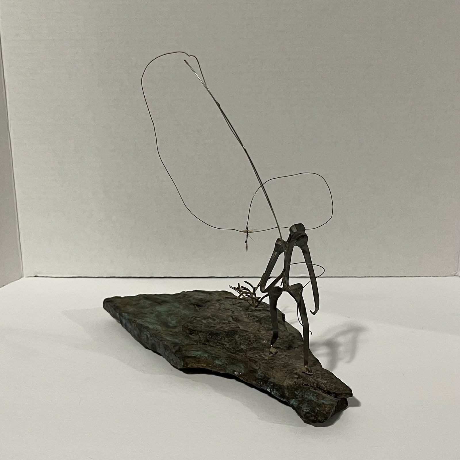 Patrick McGuire Brutalist Metal Wire Fly Fishing Sculpture