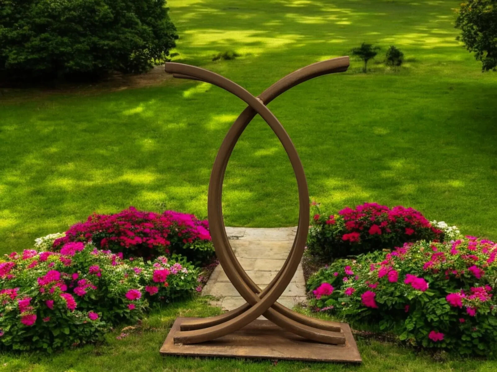 Handcrafted Modern Metal Garden Sculpture – Abstract Outdoor Yard Art