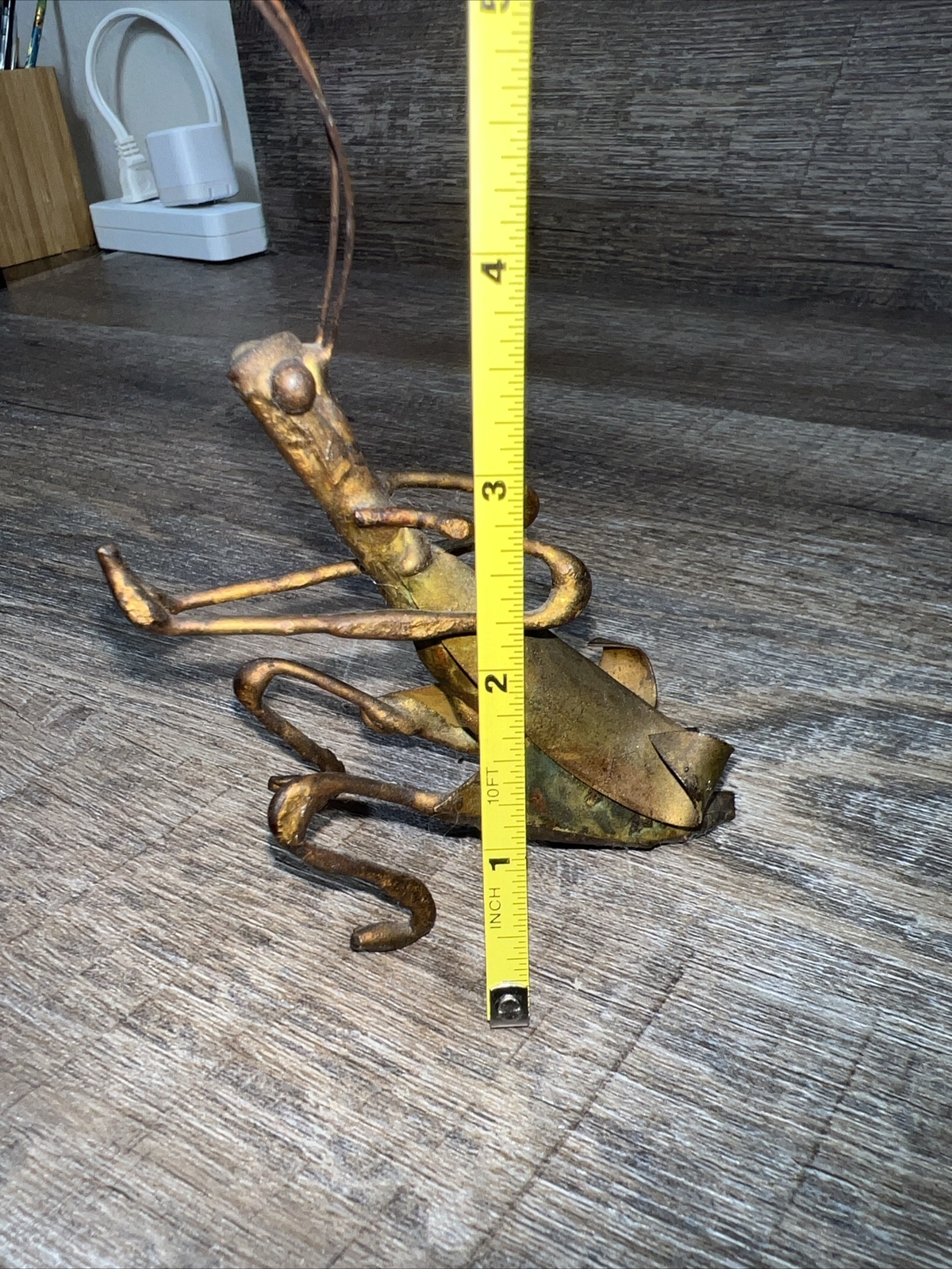 RARE Vintage Metal Grasshopper Sculpture 7&Prime; Signed Cliff W. circa 1973