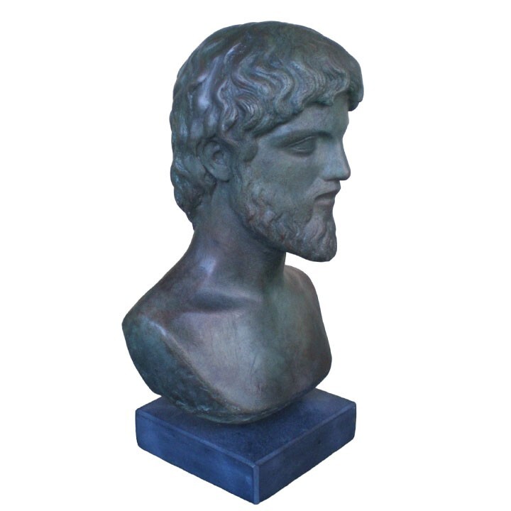 Aristotle bust sculpture handmade plaster artifact bronze effect