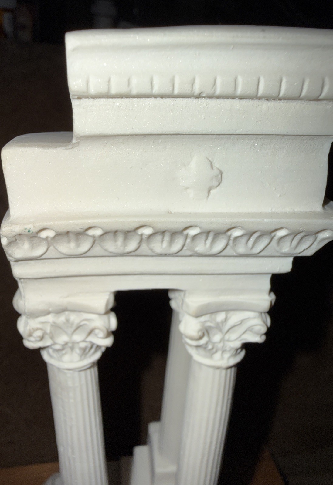 Ancient Greek Temple Ruins Corinthian Order Columns Cast Marble Statue Sculpture