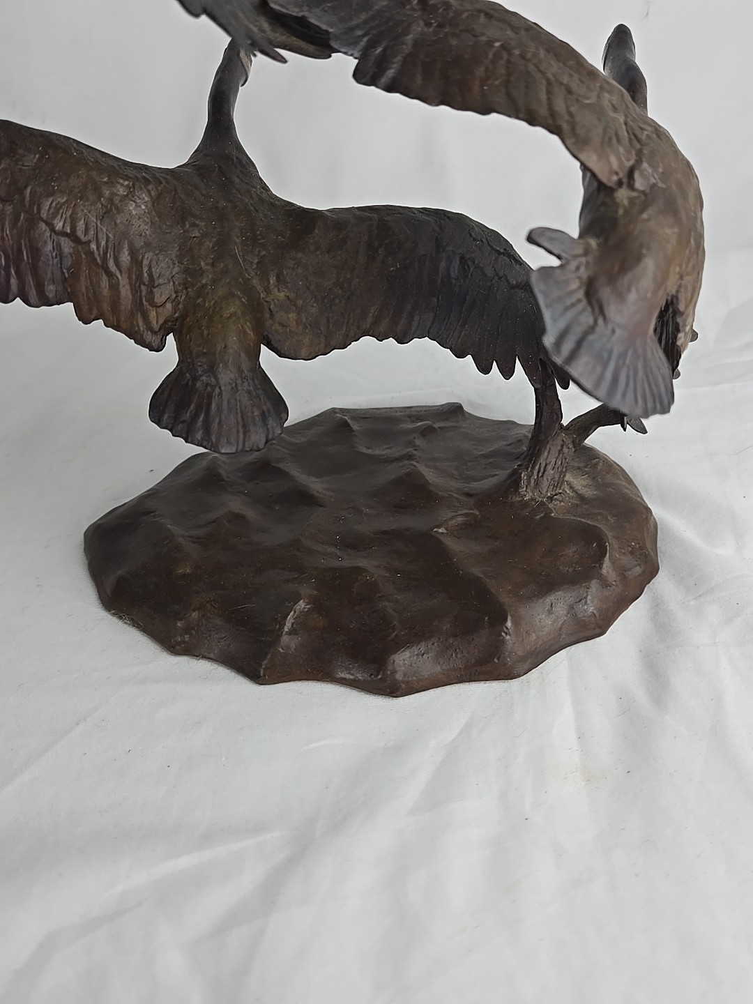 1983 Bronze Sculpture by Jonathan Bronson, « Autumn Flight » Canada Geese Flying