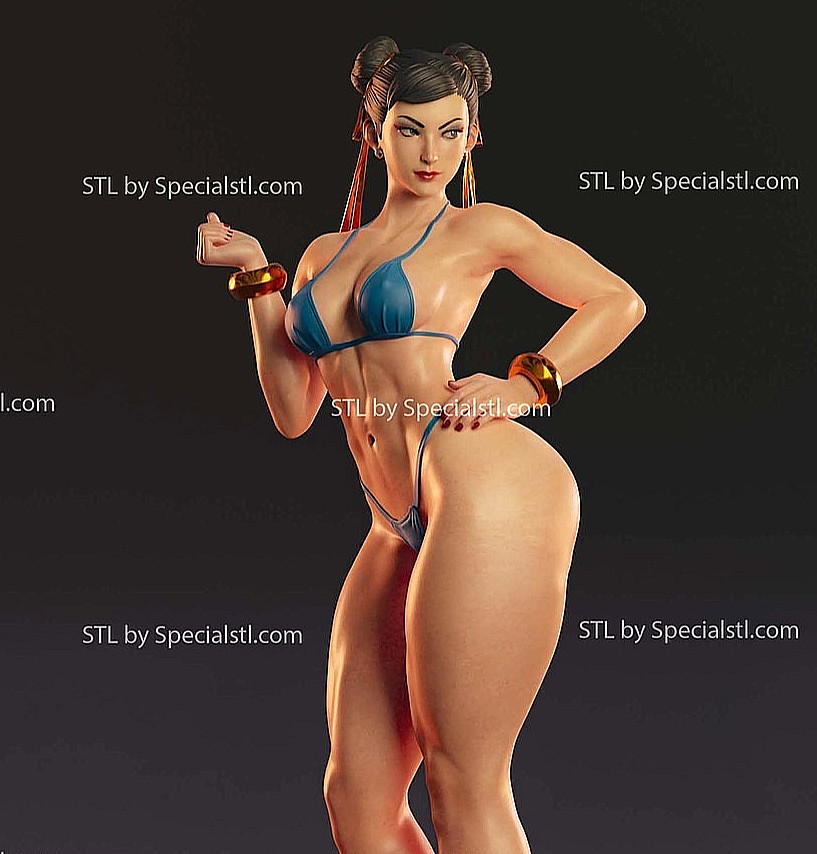 Chun Li Street Fighter Sexy Bikini ! Printed 16k Res! Hand Painted or Unpainted!