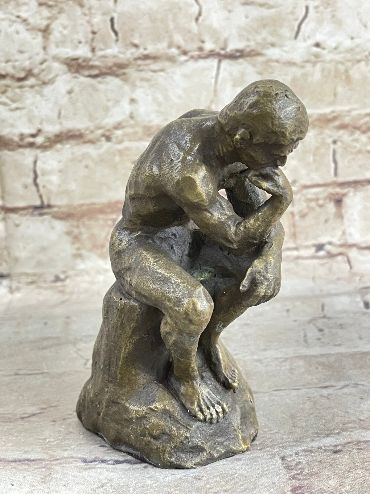 Hot Cast Bronze Realism Art Noveau Sculpture The Thinker Thinking Man Artwork
