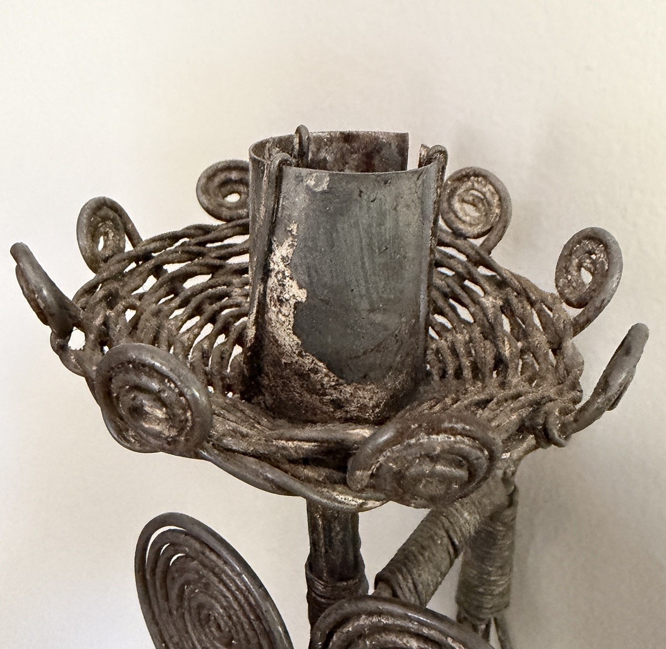 Biomorphic Sculptural Metal Art Handmade Wall Sconce