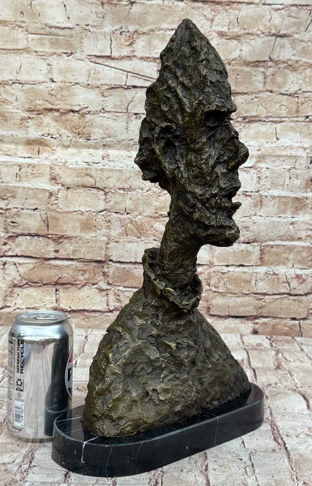 Hot Cast Rare Big Head Man Bust Bronze Sculpture Marble Figurine Cometti Figure