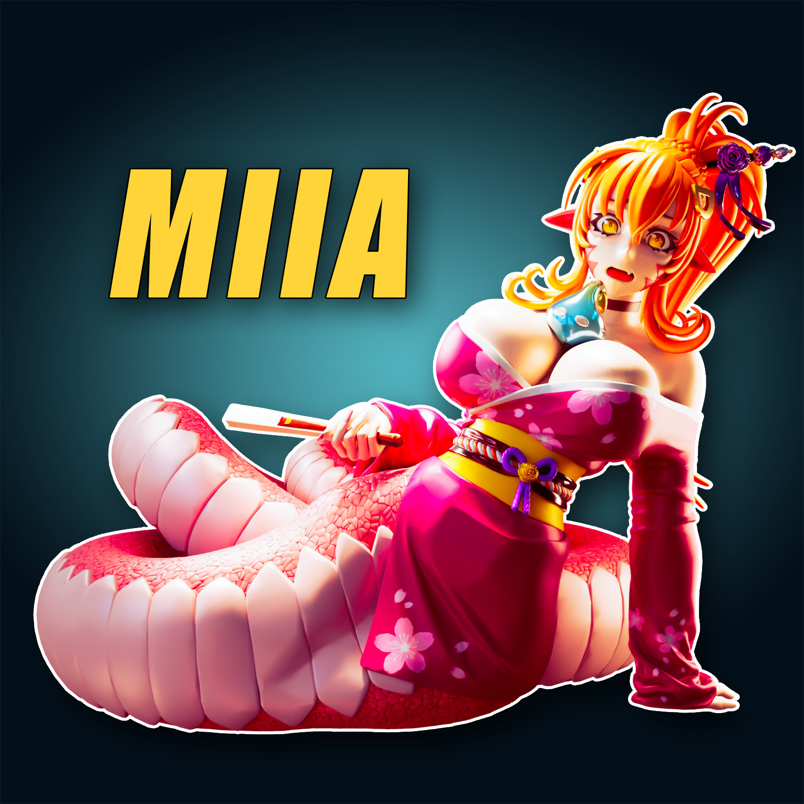 Miia Snake Monster Musume Girl Fanart Unpainted Figure Resin Gaming Mini