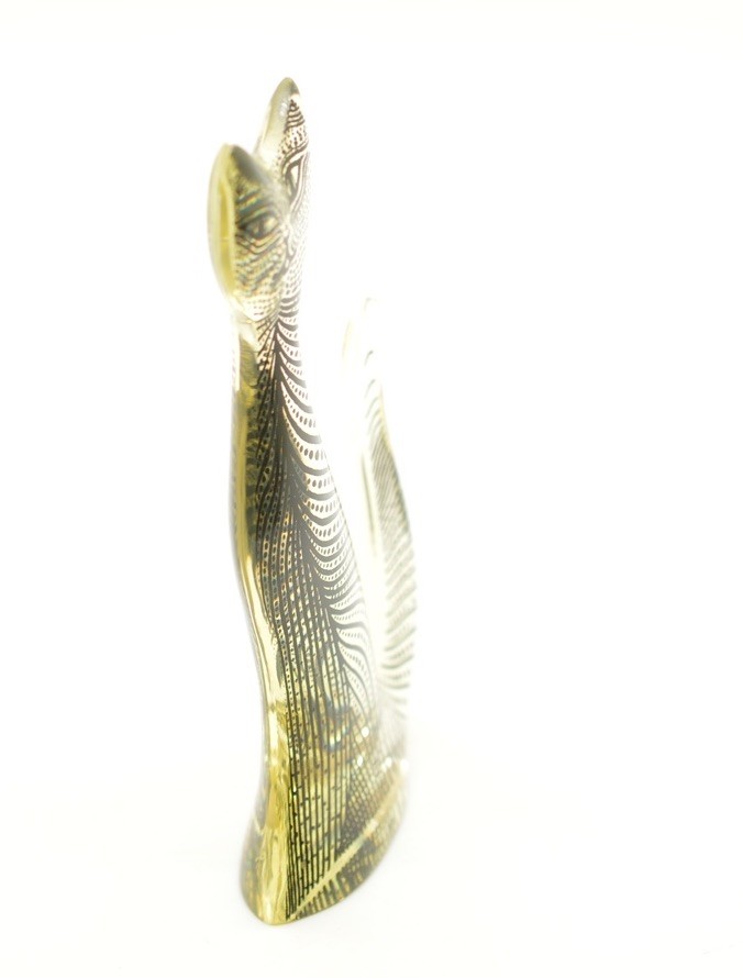 Vintage Abraham Palatnik 4’’ Acrylic Lucite Cat Sculpture MCM Op Art Brazil