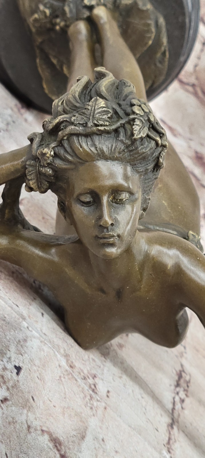 Harriet Whitney Frishmuth The Vine Female Nude Bronze 16 inches Tall Figurine