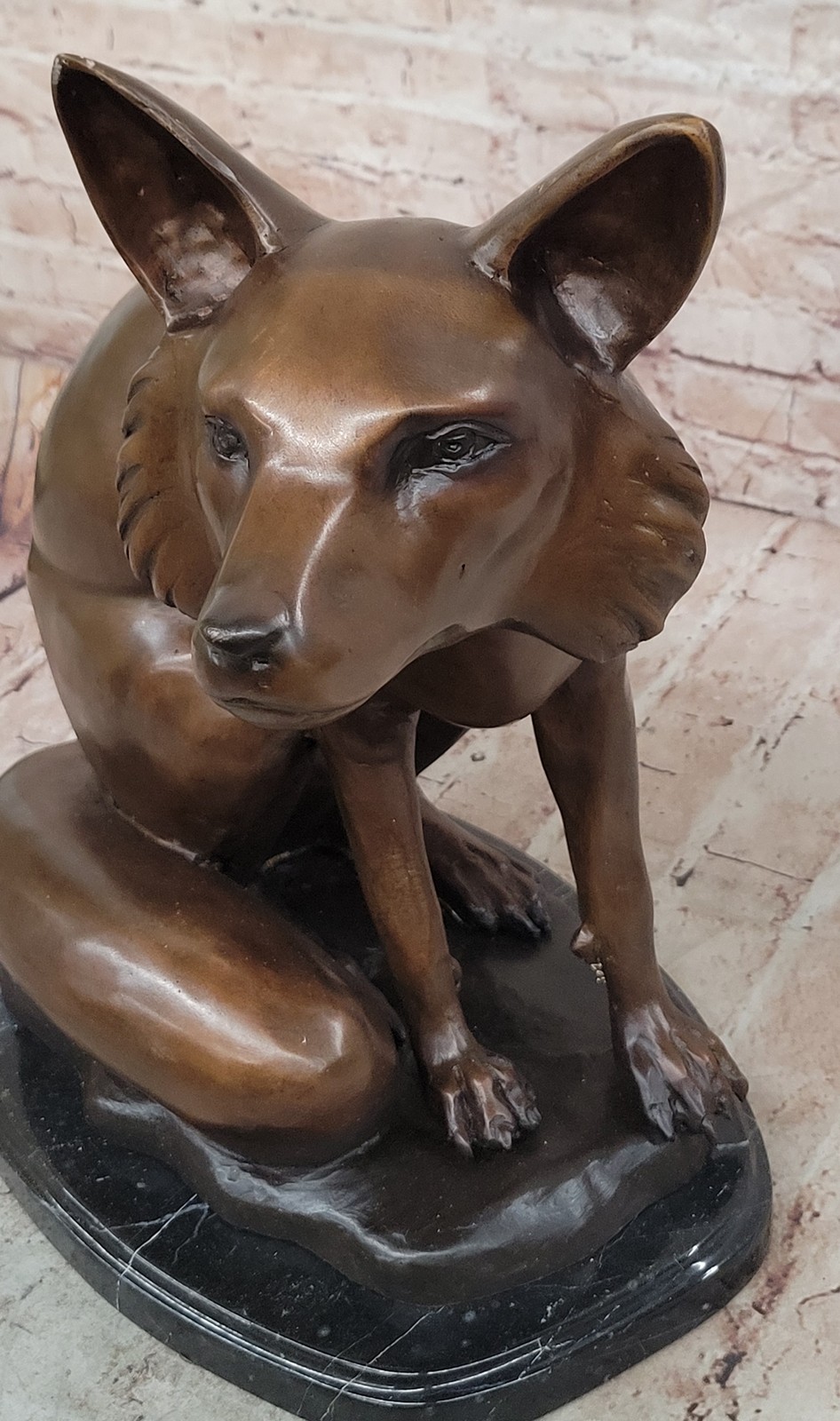 Limited Edition Classic Wildlife Artwork Shy Fox Real Bronze Sculpture Statue