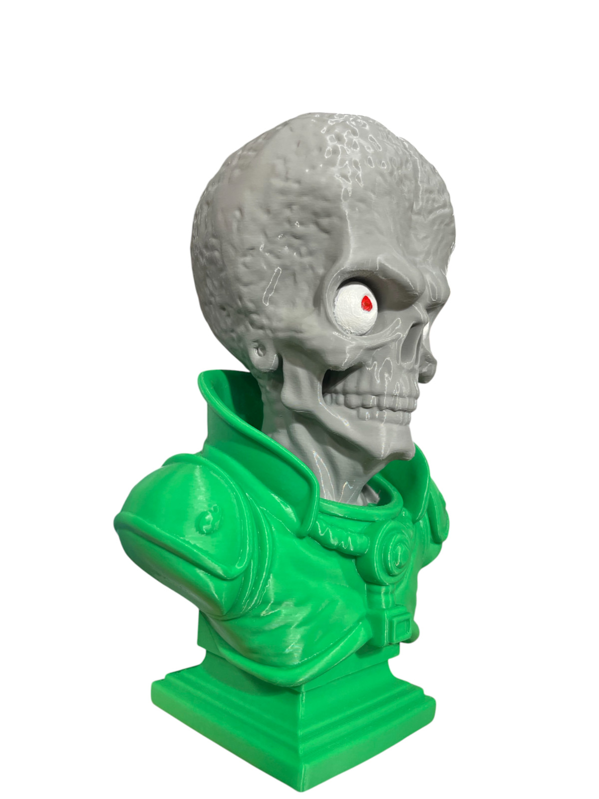Large 12&Prime; Detailed Mars Attacks Alien Martian Sculpture Head Sci-Fi Décor Statue