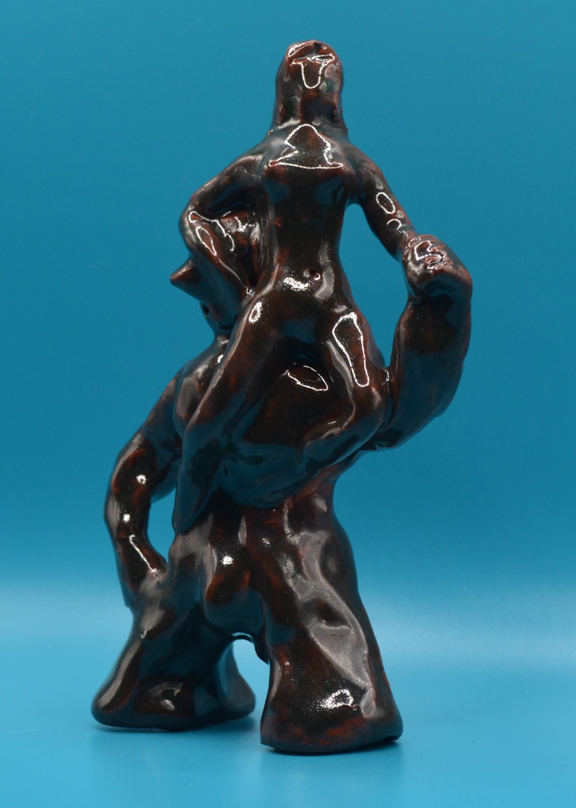 « Happy People » – Expensive Original Clay sculpture, hand made & glazed.
