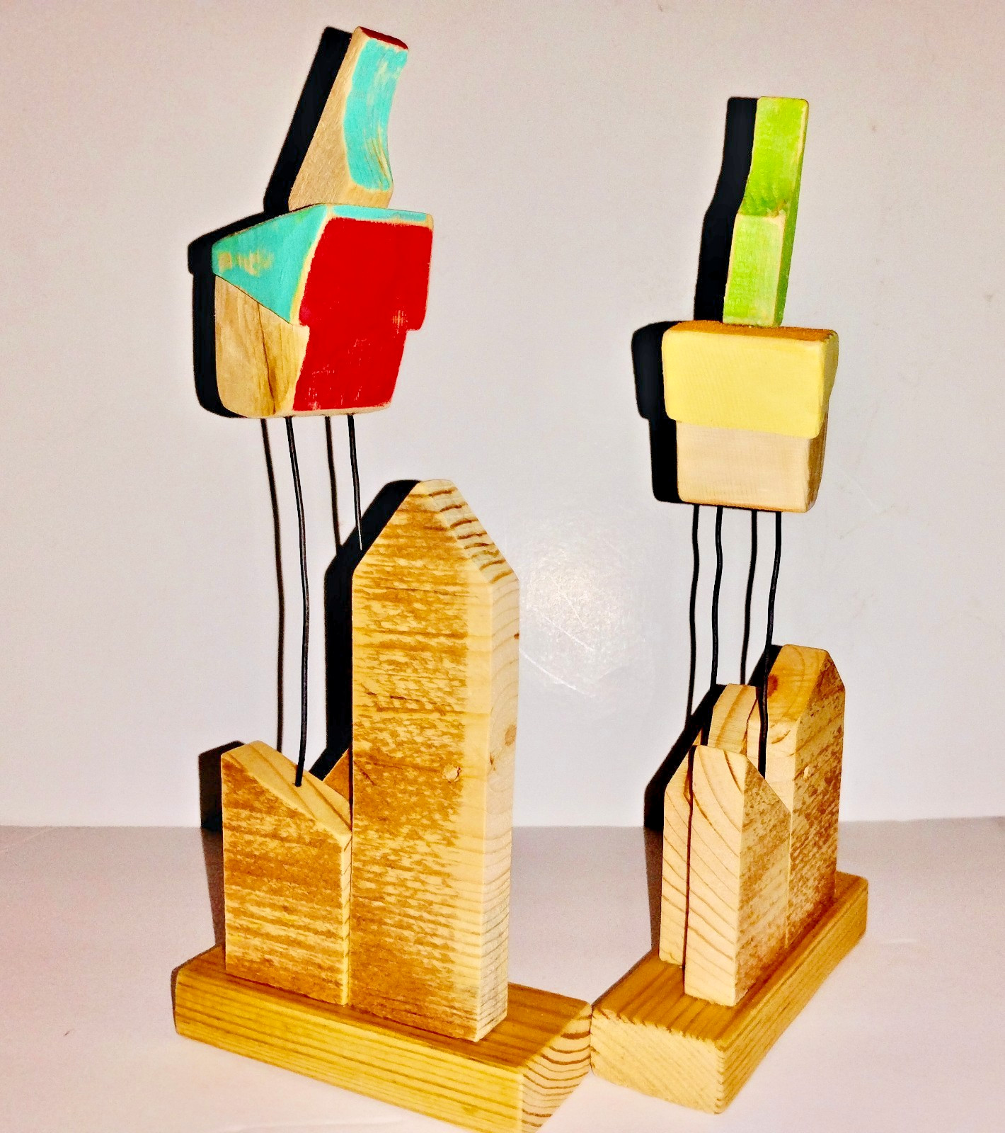 Primitive Art Bird Sculptures, Outsider Art, Folk Art, one of a kind pieces!