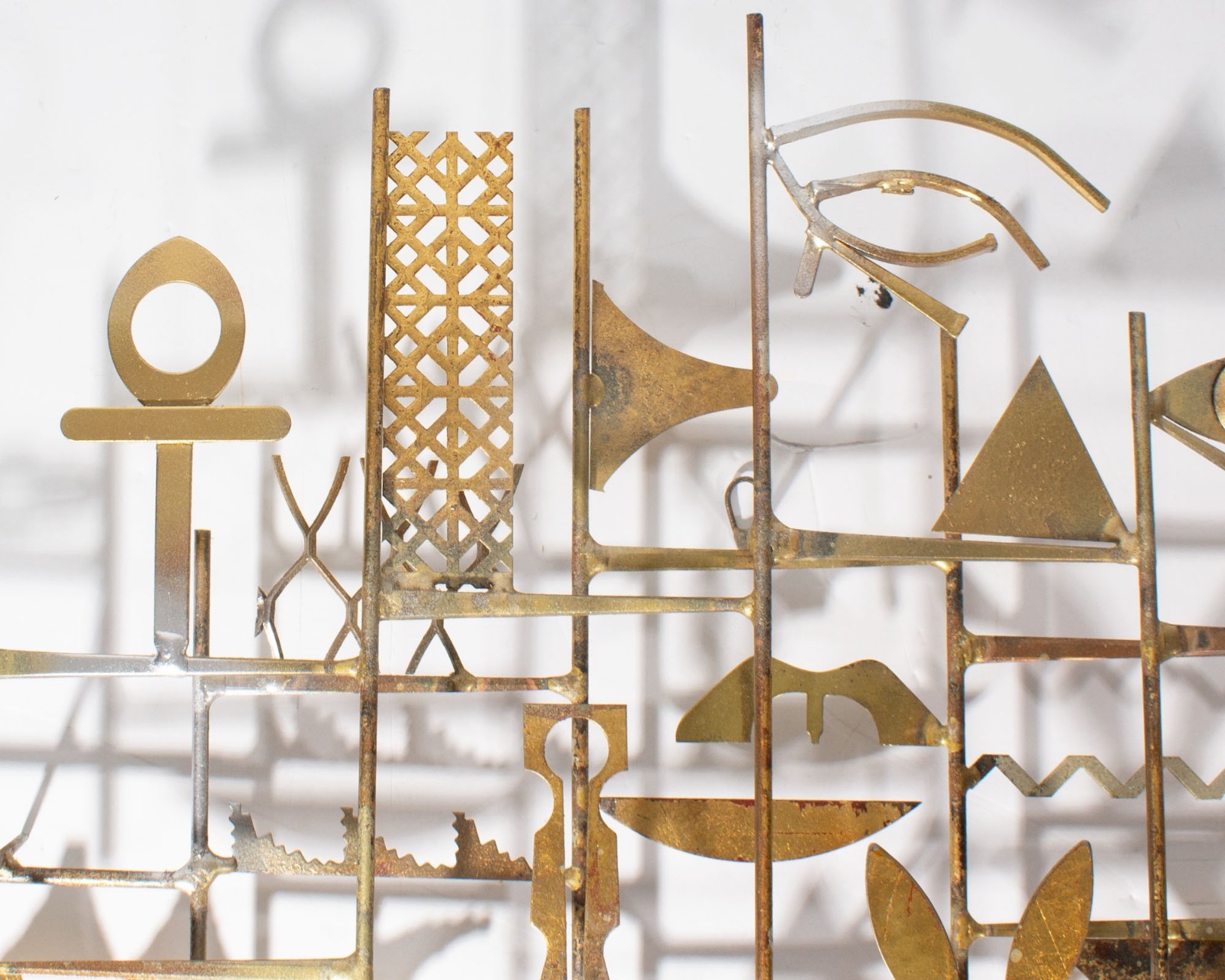 William Bowie 1960s Egyptian Inspired Metal Wall Sculpture