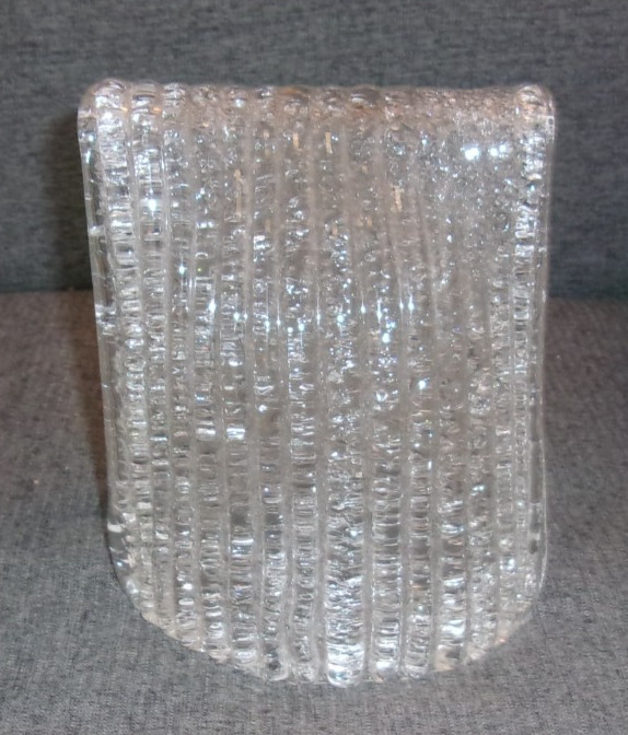 True Vintage Mid-century Modern Clear Art Glass Waterfall Sculpture Lamp Shade