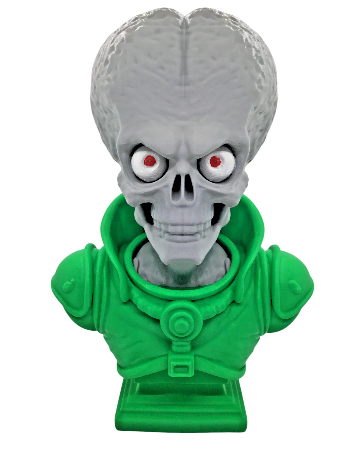 Large 12&Prime; Detailed Mars Attacks Alien Martian Sculpture Head Sci-Fi Décor Statue
