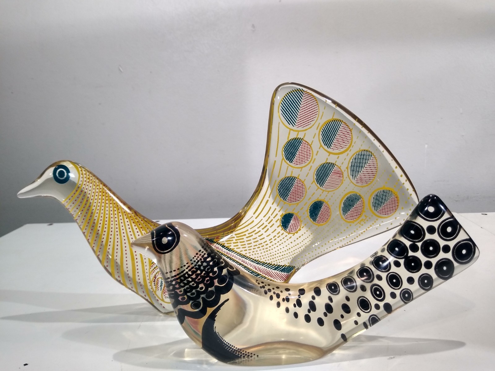 Abraham Palatnik Lucite Acrylic Op Art Bird Sculpture Vtg Modern Brazil MCM 8.5&Prime;