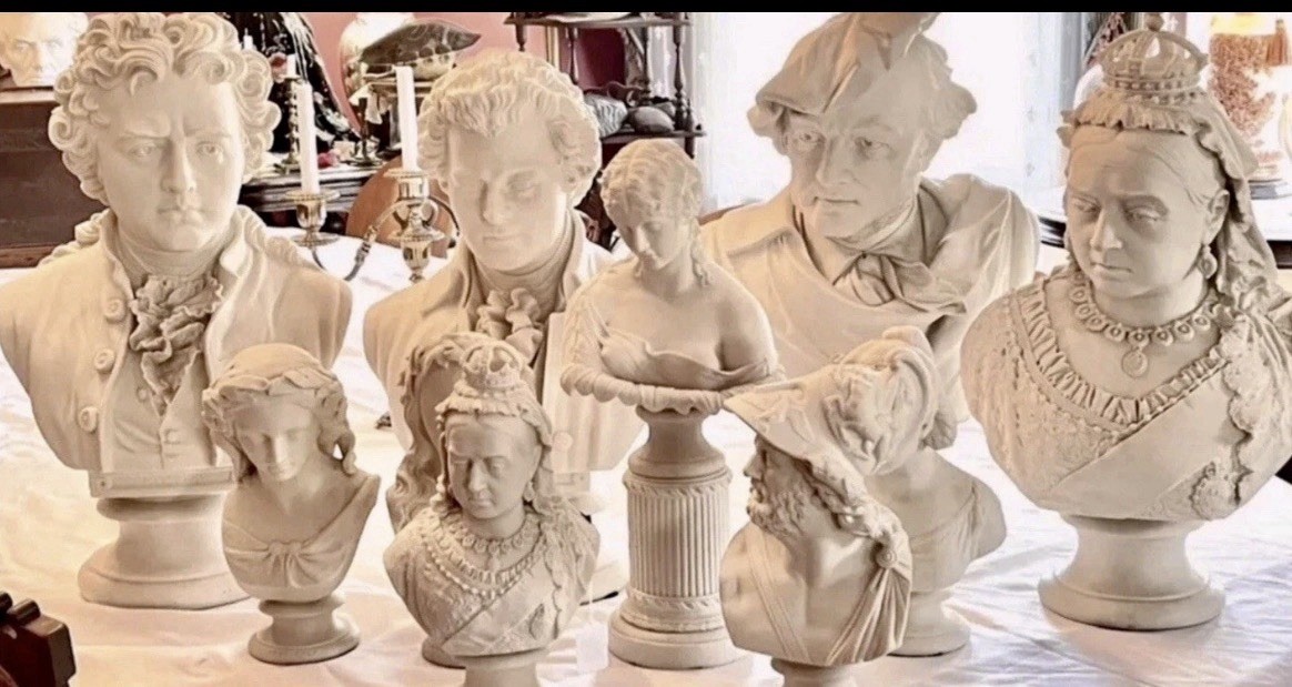Antique Parian FRIEDRICH VON SCHILLER (1759-1805) Bisque Portrait Bust Statue