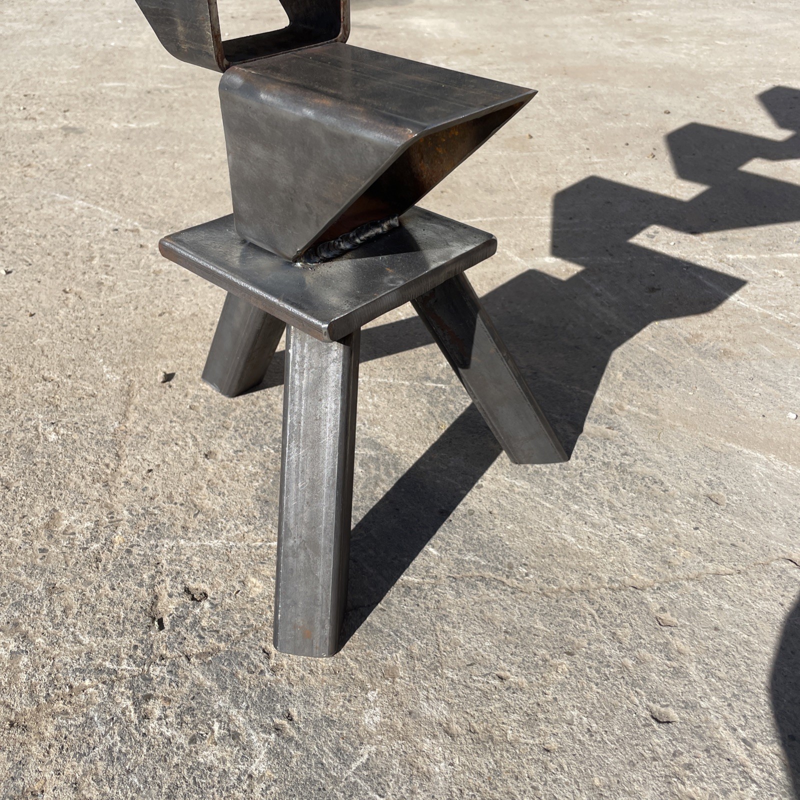 Scrap Metal Sculpture Raw Steel Unpainted 45 Inches Tall