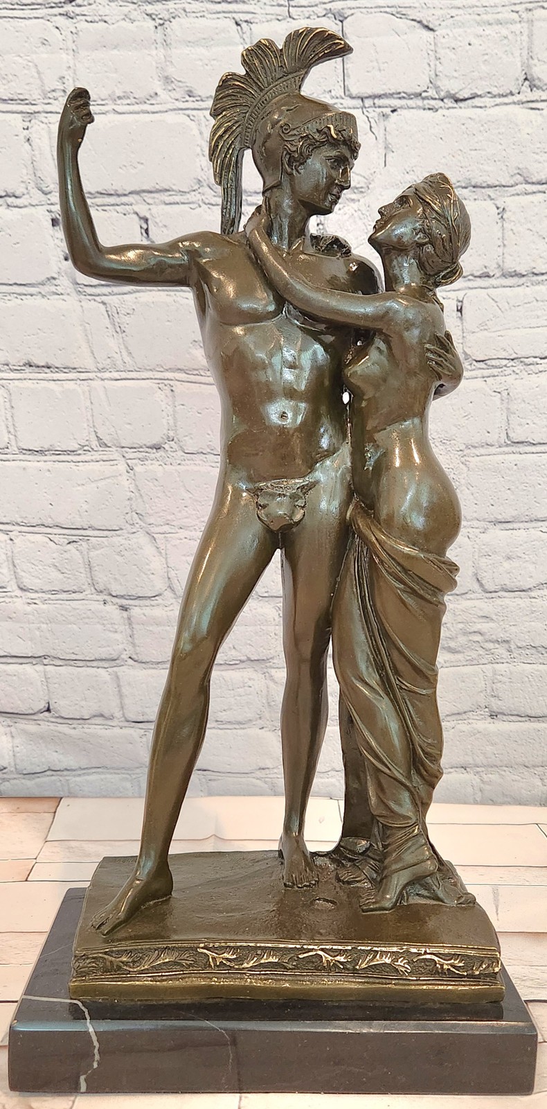 Signed Canova Bronze Mars and Venus Sculpture Mythological Lovers Fine Art
