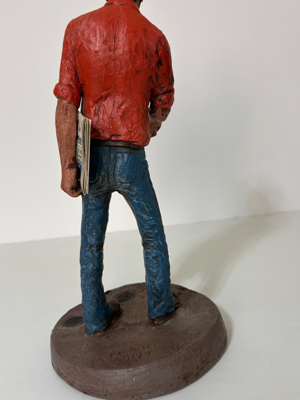 Rare vintage Michael Garman Signed Sculpture Newsman 1977 The Gazette Colorado